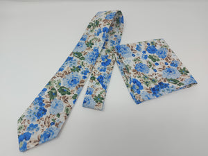 The flowered tie and pocket