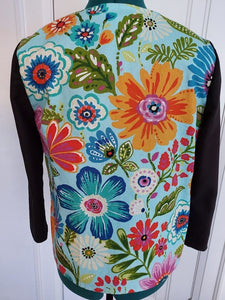 Jacket black & flowers